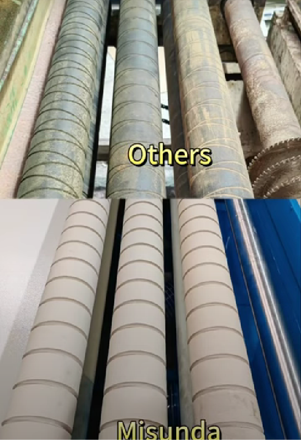 roller conveyor in wood panel multi blade saw machine